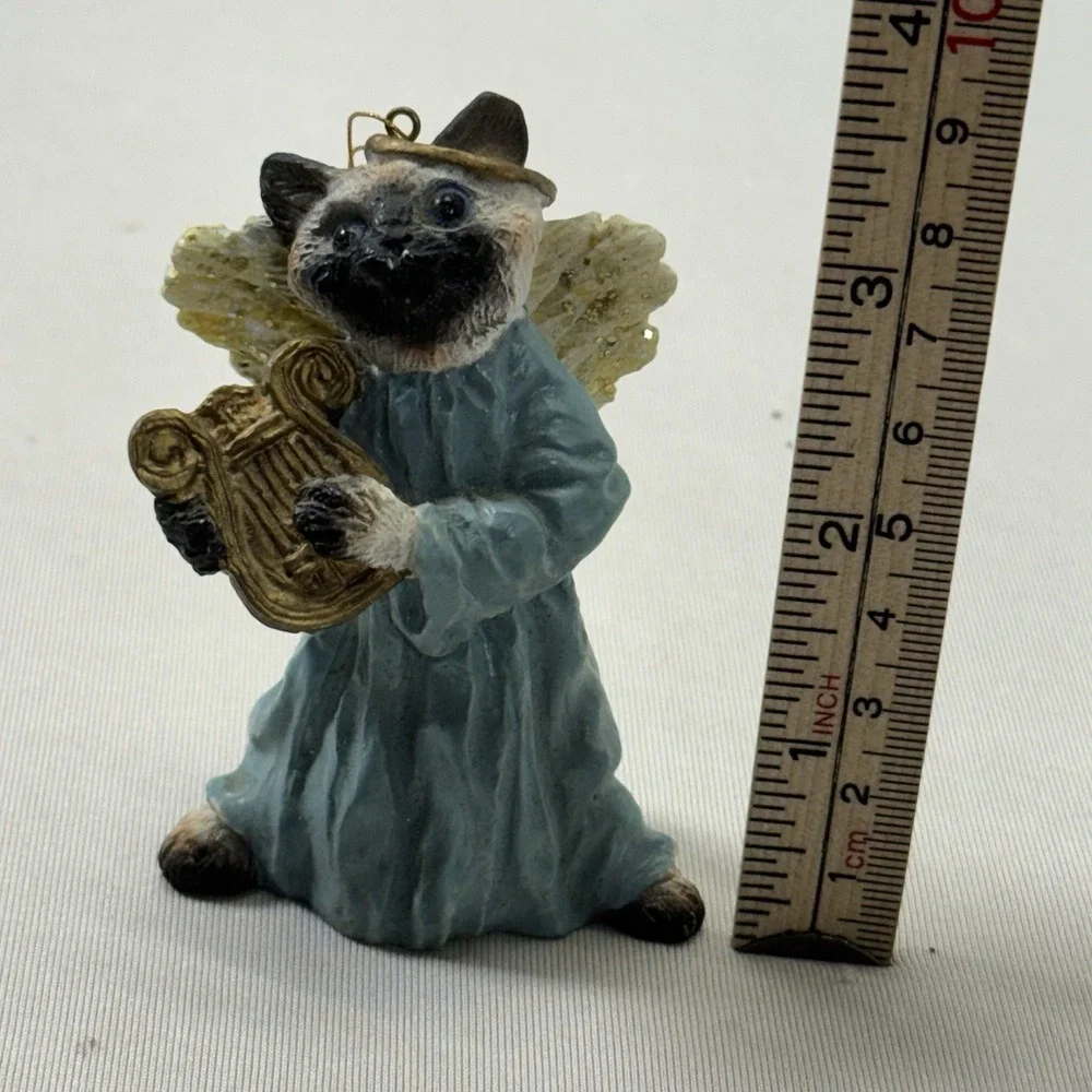 Creations by Carole Cat Angel  with Harp Kitty‎ Christmas Ornament 1994